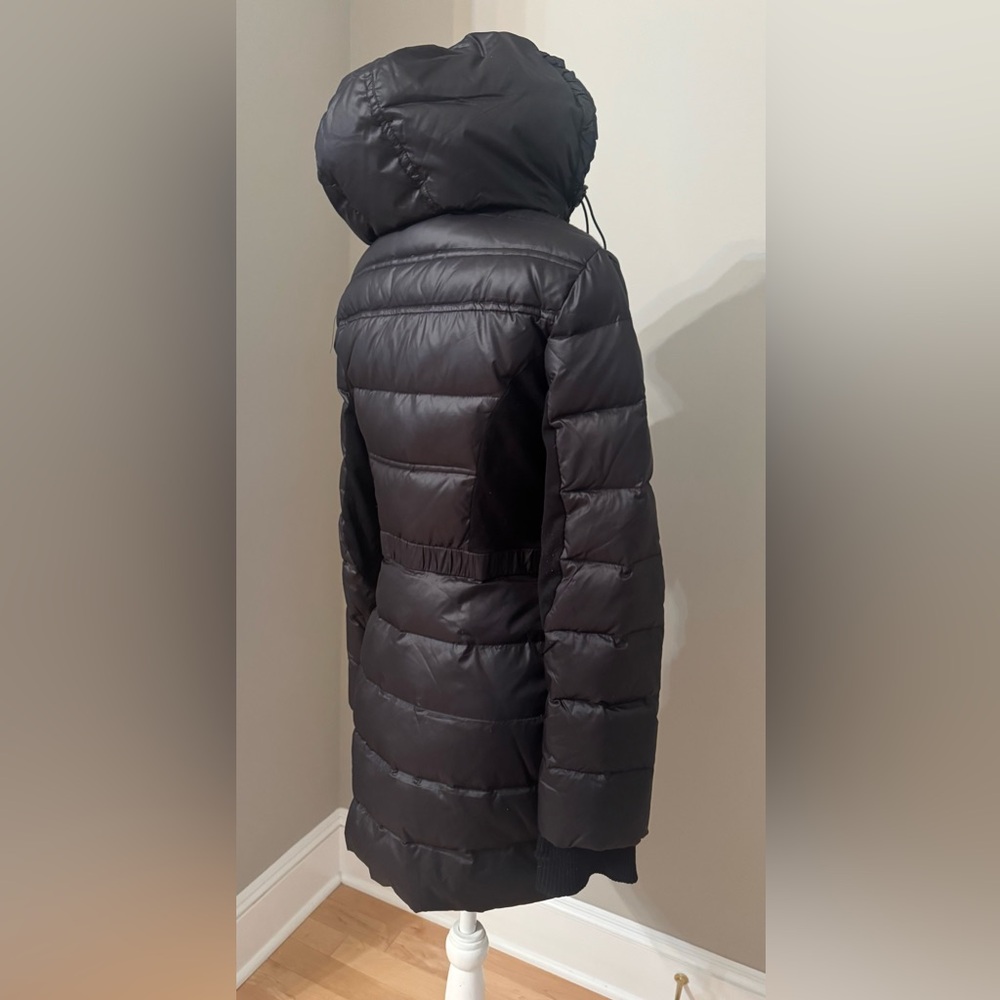 Bebe puffer Black down feather fill hood quilted Coat XS - Picture 6 of 12